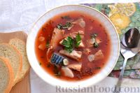 Фото приготовления рецепта: Томатный суп со скумбрией - шаг №10