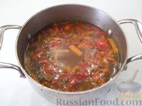 Фото приготовления рецепта: Куриный суп с квасом и вермишелью - шаг №13