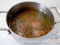 Фото приготовления рецепта: Куриный суп с квасом и вермишелью - шаг №18