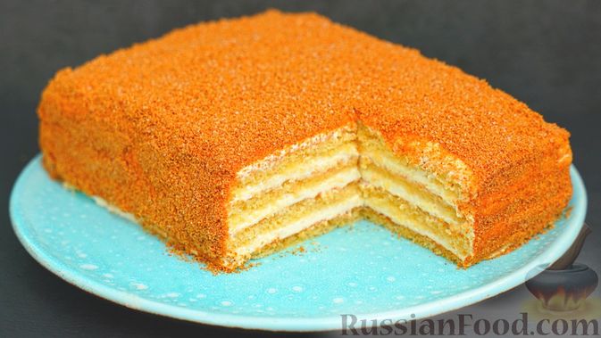 Домашний торт Медовик со сметанным кремом