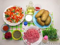 Фото приготовления рецепта: Картофельная запеканка с мясным фаршем и замороженными овощами - шаг №1
