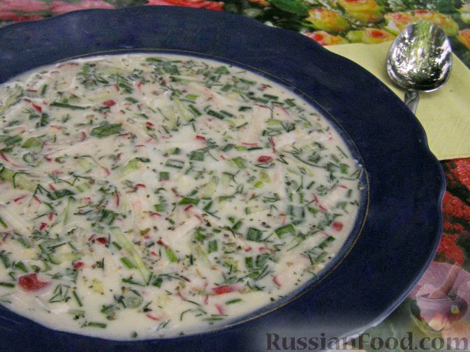Окрошка на бульоне и кефире рецепт – Русская кухня: Супы. «Еда»