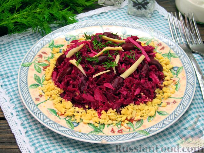 Салат со свеклой и красной фасолью – пошаговый рецепт приготовления с фото