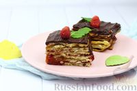 Фото к рецепту: Песочно-ореховые пирожные с джемом и шоколадной глазурью