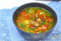 Фото приготовления рецепта: Суп с кускусом, беконом и помидорами - шаг №10