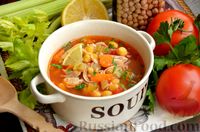 Фото приготовления рецепта: Куриный суп с нутом и томатами - шаг №16