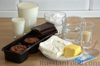 Фото приготовления рецепта: Муссовый шоколадно-творожный торт с печеньем и глазурью (без выпечки) - шаг №1