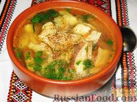 Фото к рецепту: Суп с белыми грибами и картофельными галушками