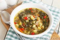 Фото к рецепту: Гречневый суп с овощами, щавелем и шпинатом