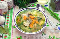 Фото к рецепту: Суп из минтая, с манкой и зелёным луком