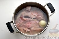 Фото приготовления рецепта: Суп с рисово-сырными клёцками (на курином бульоне) - шаг №2