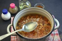 Фото приготовления рецепта: Суп с чечевицей, шампиньонами и вермишелью - шаг №12
