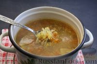 Фото приготовления рецепта: Суп с чечевицей, шампиньонами и вермишелью - шаг №13
