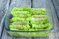Фото приготовления рецепта: Голубцы из листьев салата с мясным фаршем (без риса) - шаг №8