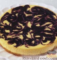 Фото к рецепту: Чизкейк (творожный пирог) с черникой