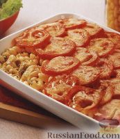 Фото к рецепту: Паста (макароны-рожки) с помидорами и артишоками