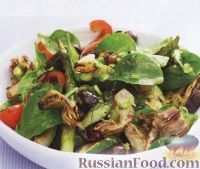 Фото к рецепту: Салат из овощей, жареных на гриле