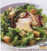 Фото к рецепту: Куриный салат «Цезарь»