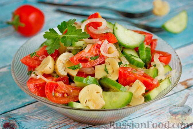 Простые и вкусные салаты из шампиньонов — рецепты с фото