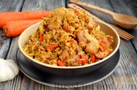 Фото приготовления рецепта: Курица с гречкой и рисом (на сковороде) - шаг №14