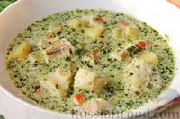 Фото приготовления рецепта: Рыбный суп со шпинатом и плавленым сыром - шаг №13