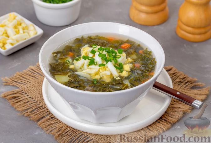 Щавелевый суп с колбасой и яйцом — рецепт с фото пошагово