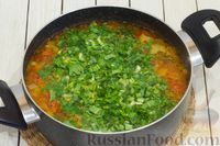 Фото приготовления рецепта: Гороховый суп с брокколи, сладким перцем и черемшой - шаг №10