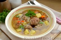 Фото приготовления рецепта: Гречневый суп с жареными фрикадельками - шаг №15