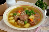 Фото приготовления рецепта: Гречневый суп с жареными фрикадельками - шаг №16