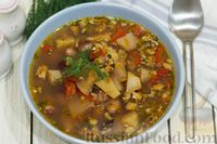 Фото приготовления рецепта: Суп с фасолью, овощами и орехами - шаг №8