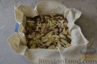 Фото приготовления рецепта: Пирог из лаваша, с мясом, капустой и грибами - шаг №20