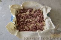 Фото приготовления рецепта: Пирог из лаваша, с мясом, капустой и грибами - шаг №24