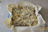 Фото приготовления рецепта: Пирог из лаваша, с мясом, капустой и грибами - шаг №25