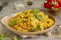 Фото к рецепту: Тушёная капуста с яйцами (на сковороде)