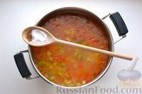 Фото приготовления рецепта: Суп с ветчиной, пшеном, кабачками и сладким перцем - шаг №14