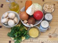 Фото приготовления рецепта: Куриный суп с фасолью, грибами, капустой и пшеном - шаг №3