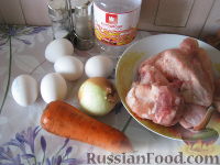 Фото приготовления рецепта: Куриный суп с лапшой из омлета - шаг №1