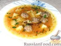 Фото приготовления рецепта: Томатный суп с фрикадельками - шаг №7