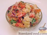 Фото к рецепту: Салат из семги с картофелем и помидорами