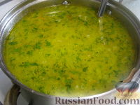 Фото приготовления рецепта: Суп с фрикадельками, овощами и пшеном - шаг №10