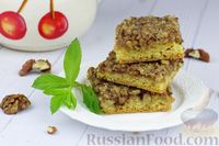 Фото к рецепту: Песочное печенье-квадратики с орехами и джемом