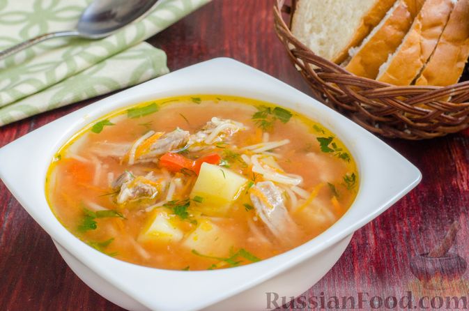 Суп с вермишелью и свининой - рецепты с фото