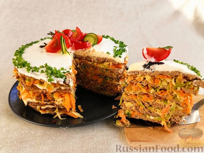 Блюдо дня: закусочный торт из кабачков - рецепт, фото, отзывы
