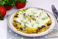 Фото приготовления рецепта: Картофельная лепёшка с беконом и грибами на сковороде (рёшти) - шаг №15