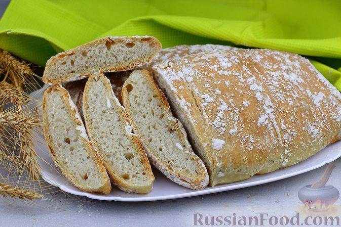 Итальянский хлеб Чиабатта на дрожжах в духовке