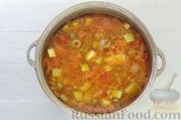Фото приготовления рецепта: Овощной суп с рисом и оливками - шаг №10