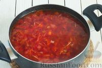 Фото приготовления рецепта: Томатно-свекольный суп с вермишелью - шаг №9