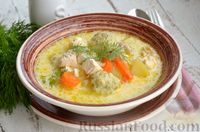 Фото приготовления рецепта: Куриный суп с сырными шариками - шаг №17