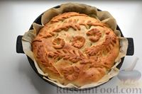 Фото приготовления рецепта: Дрожжевой пирог "Яворовский" с картофелем, гречкой, жареным луком и шкварками - шаг №21