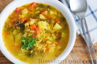 Фото приготовления рецепта: Рисовый суп со щавелем, кабачками и помидорами - шаг №10